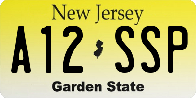 NJ license plate A12SSP