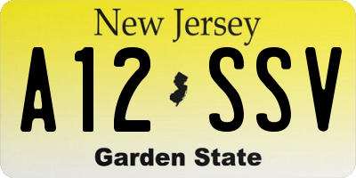 NJ license plate A12SSV