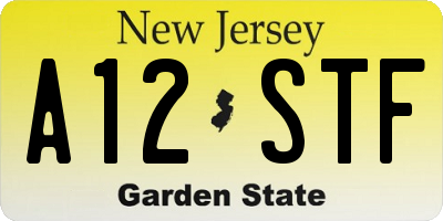 NJ license plate A12STF