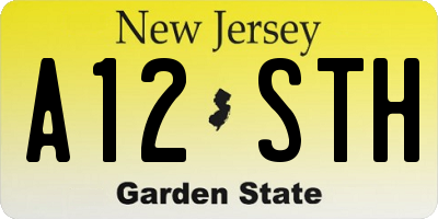 NJ license plate A12STH