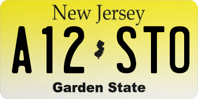 NJ license plate A12STO