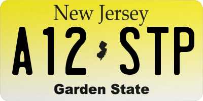 NJ license plate A12STP