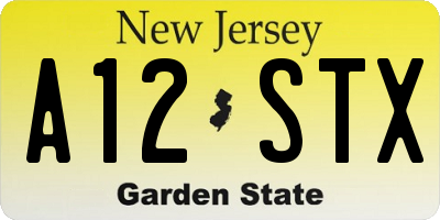 NJ license plate A12STX