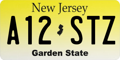 NJ license plate A12STZ