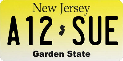 NJ license plate A12SUE