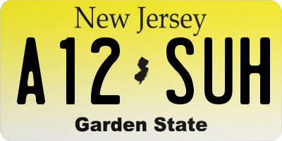 NJ license plate A12SUH