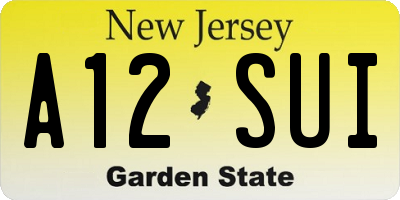 NJ license plate A12SUI