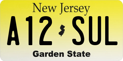 NJ license plate A12SUL