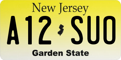 NJ license plate A12SUO