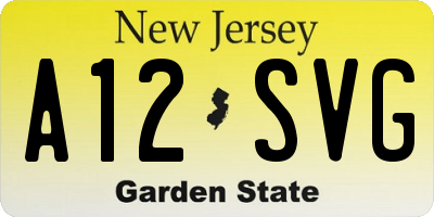 NJ license plate A12SVG