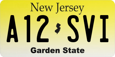 NJ license plate A12SVI