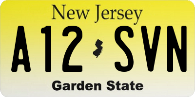 NJ license plate A12SVN