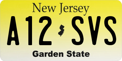 NJ license plate A12SVS