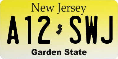 NJ license plate A12SWJ