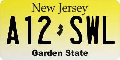 NJ license plate A12SWL