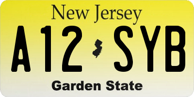 NJ license plate A12SYB