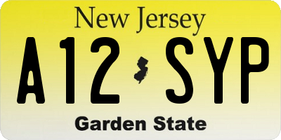 NJ license plate A12SYP