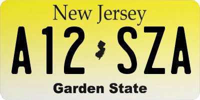 NJ license plate A12SZA