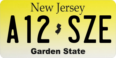 NJ license plate A12SZE