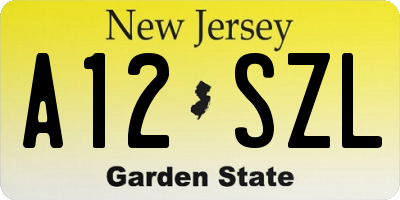 NJ license plate A12SZL
