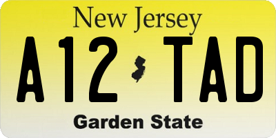 NJ license plate A12TAD