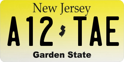 NJ license plate A12TAE