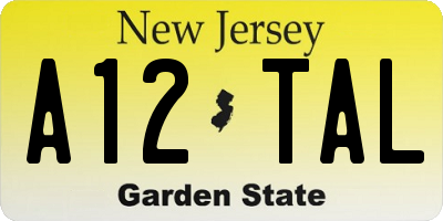 NJ license plate A12TAL