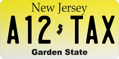 NJ license plate A12TAX