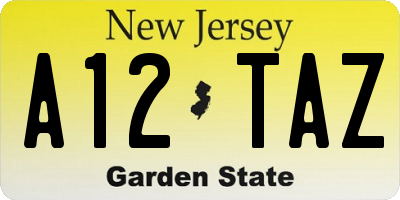 NJ license plate A12TAZ