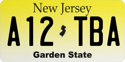 NJ license plate A12TBA