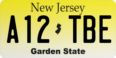 NJ license plate A12TBE