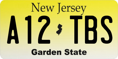 NJ license plate A12TBS