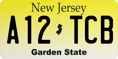 NJ license plate A12TCB