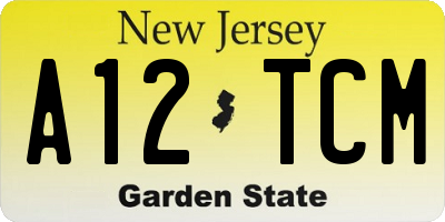 NJ license plate A12TCM