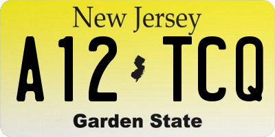 NJ license plate A12TCQ