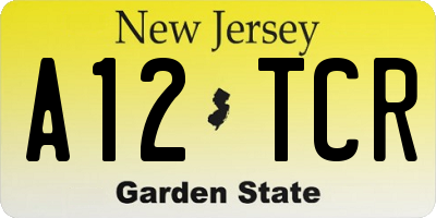 NJ license plate A12TCR