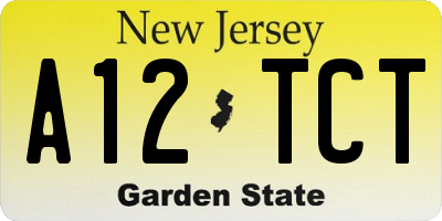 NJ license plate A12TCT