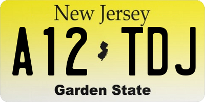 NJ license plate A12TDJ