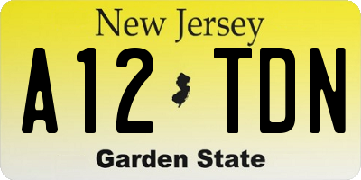 NJ license plate A12TDN