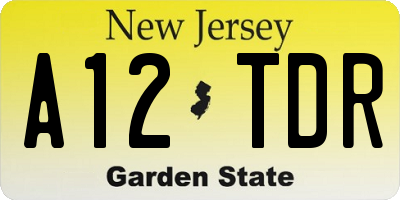 NJ license plate A12TDR