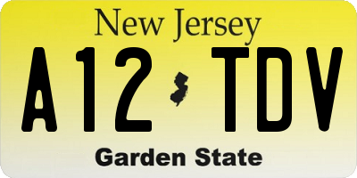 NJ license plate A12TDV