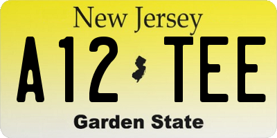 NJ license plate A12TEE