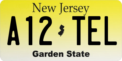 NJ license plate A12TEL