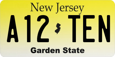 NJ license plate A12TEN