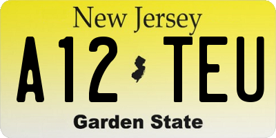 NJ license plate A12TEU