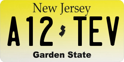 NJ license plate A12TEV