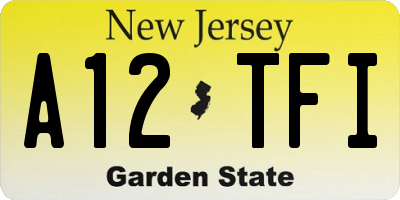 NJ license plate A12TFI