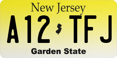 NJ license plate A12TFJ
