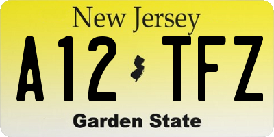 NJ license plate A12TFZ