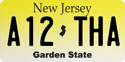 NJ license plate A12THA